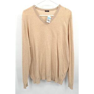 J. McLaughlin Men’s Milton Ivory V-Neck Cashmere Blend Sweater Size XXL NWT